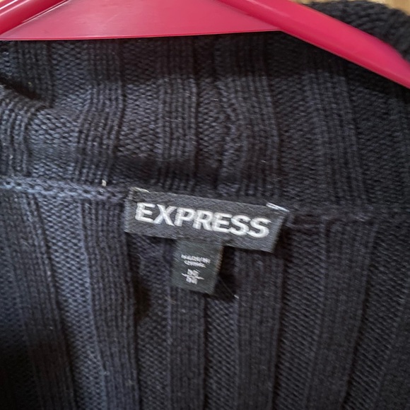 Express Black Ribbed Cardigan - Picture 3 of 4